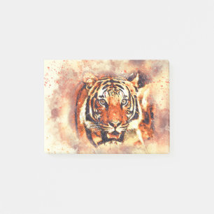 Tiger Portrait Art Abstracte Waterverf Vintage Post-it® Notes