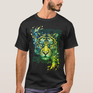 Tiger Pride Abstracte natuur moderne kunst spatten T-shirt