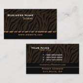 Tiger Print Black Masculine Visitekaartje (Voorkant / Achterkant)