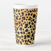 Tiger Print Highball Glas Latte Mok (Voorkant)