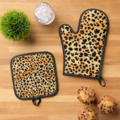 Tiger Print Keukenset Ovenwant & Pannenlap Set (Top down)