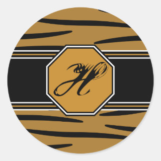 Tiger Print Monogram Stickers
