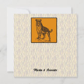 Tiger Print Professioneel Zakelijk Bedankkaart (Achterkant)