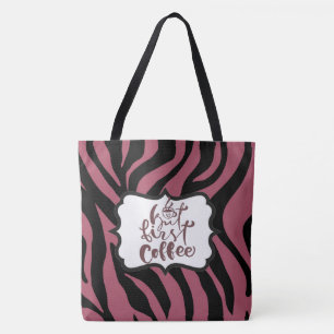 Tiger Print Red Maroon Tas Coffee Lover
