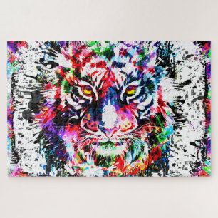 Tiger Puzzle Puzzle de dessin de tigre coloré