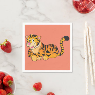 Tiger Resting Paper Napkins Servet