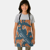 Tiger Retro Kleurrijk Gepersonaliseerd Patroon Schort (Insitu)