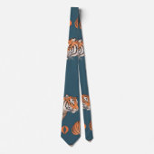 Tiger Retro Kleurrijk Gepersonaliseerd Patroon Stropdas (Voorkant)