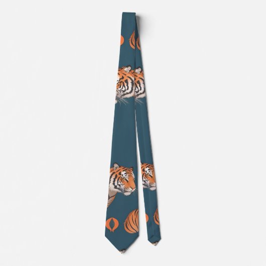 Tiger Retro Kleurrijk Gepersonaliseerd Patroon Stropdas (Voorkant)