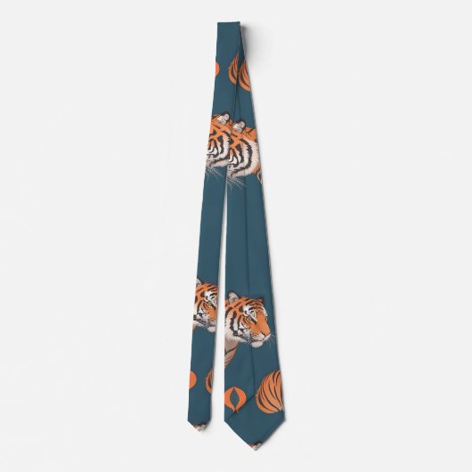 Tiger Retro Kleurrijk Gepersonaliseerd Patroon Stropdas (Achterkant)