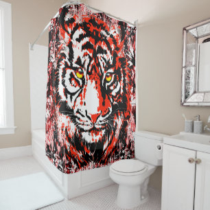 Tiger - Retro Rouge Tiger Douche rideau