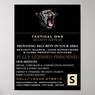 Tiger Roar, beveiligingspersoneel Adverteren Poster