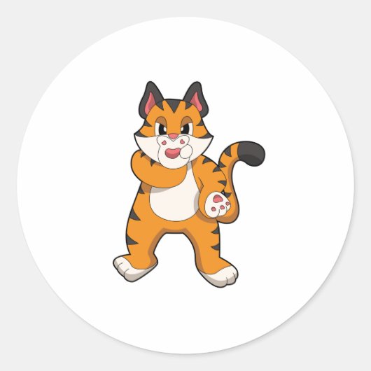 Tiger Ronde Sticker (Voorkant)