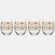 🍸🦁 "Tiger Royale" (Set van 4)
