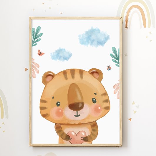 Tiger Safari Nursery Poster Kids Room Imprimer