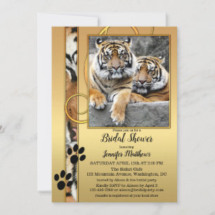 Tiger Safari Zoo Bridal Douche Invitation