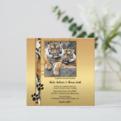Tiger Safari Zoo Wedding Invitation Kaart (Staand voorkant)