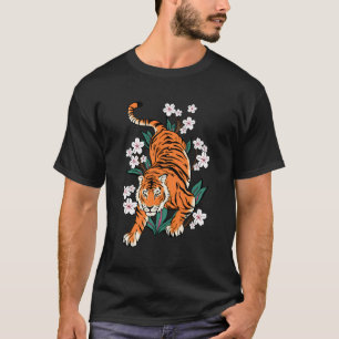 Tiger Sakura Cherry Bloesem Kawaii Otaku Ka T-shirt