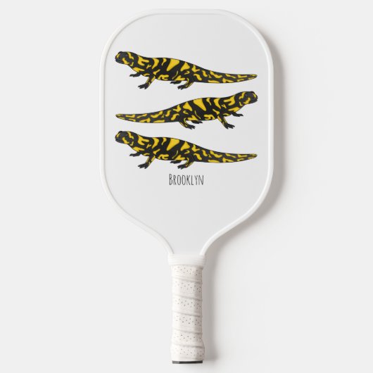 Tiger salamander cartoon illustratie pickleball paddle (Voorkant)