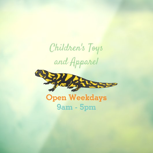 Tiger salamander cartoon illustratie raamsticker (Vel 3)