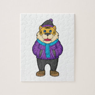 Tiger Scarf Beanie Legpuzzel