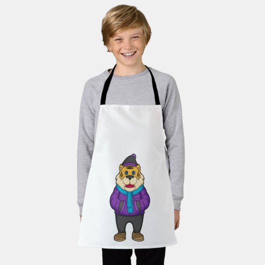 Tiger Scarf Beanie Schort (Gedragen)