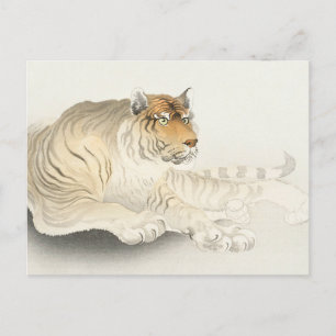 Tiger schilderen door Ohara Koson Briefkaart