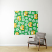 Tiger seamless pattern with tropical leaves. Kid b Wandkleed (In Situ (horizontaal))