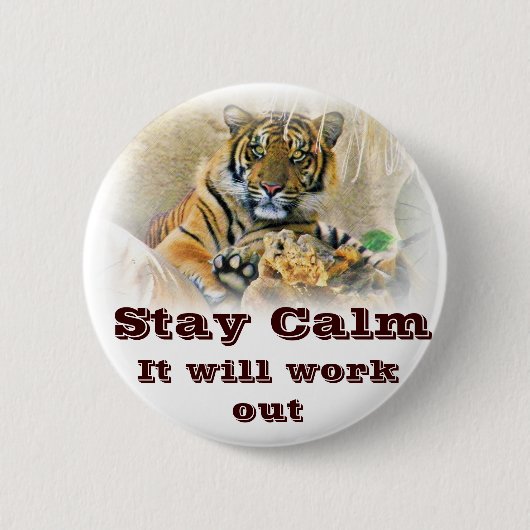 Tiger,Seeking_ Ronde Button 5,7 Cm (Voorkant)
