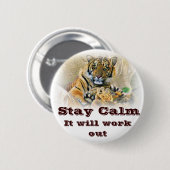 Tiger,Seeking_ Ronde Button 5,7 Cm (Voorkant /achterkant)