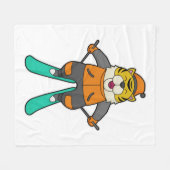 Tiger Skier Ski Fleece Deken (Voorkant (Horizontaal))