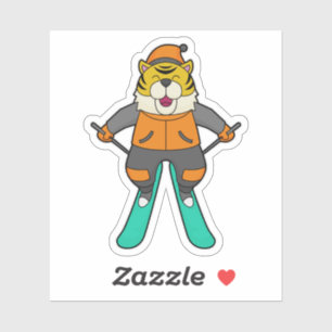 Tiger Skier Ski Sticker