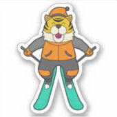 Tiger Skier Ski Sticker (Voorkant)