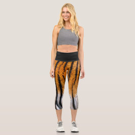 Tiger Skin Black High Waisted Capris