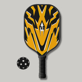 Tiger Skin Design Sinaasappel en Zwart Modern Mono Pickleball Paddle
