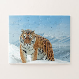 Tiger Snow Mountains Animal Photo Trendy Legpuzzel