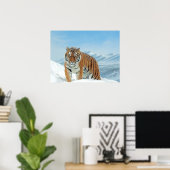Tiger Snow Mountains Winter Natuur Foto afdrukken Poster (Thuiskantoor)