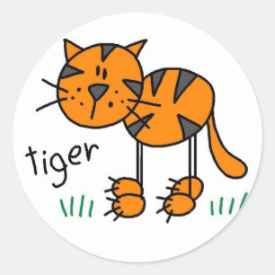 Tiger Stick Figuur Stickers Sticker
