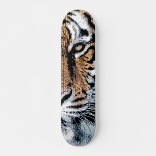 Tiger streept portret in de Grafische Stijl van de Skateboard