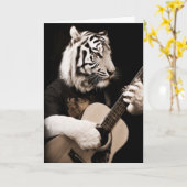Tiger Strings – Elegant Musical Art Kaart (Gele Bloem)