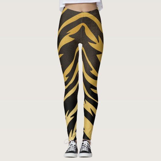 Tiger Stripe Imprimer Leggings Femmes (Devant)