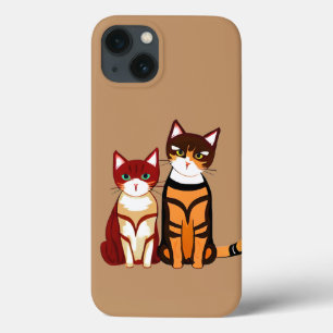 Tiger Striped Cat en Ginger Kitten iPhone 13 Hoesje
