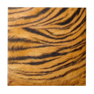 Tiger Stripes Fur Black en Oranje personaliseren d Tegeltje