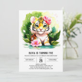 Tiger Stripes Girls Anniversaire Invitation (Debout devant)