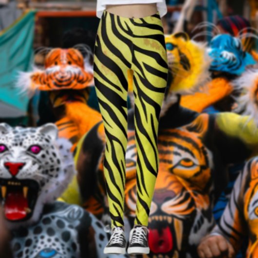 Tiger Stripes Leggings Jaunes - Poster de animal g