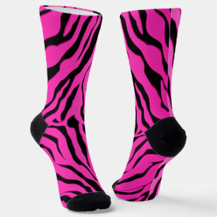 Tiger Stripes (zwart en roze) — Dierafdrukken 2 Sokken