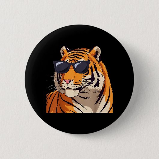 Tiger Sungles Verjaardagskostuum Pajama Kinder peu Ronde Button 5,7 Cm (Voorkant)