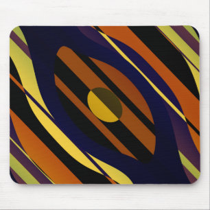 Tiger Sunset Sinaasappel Zwart Geel Blauw Muismat