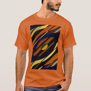 Tiger Sunset Sinaasappel Zwart Geel Blauw T-shirt