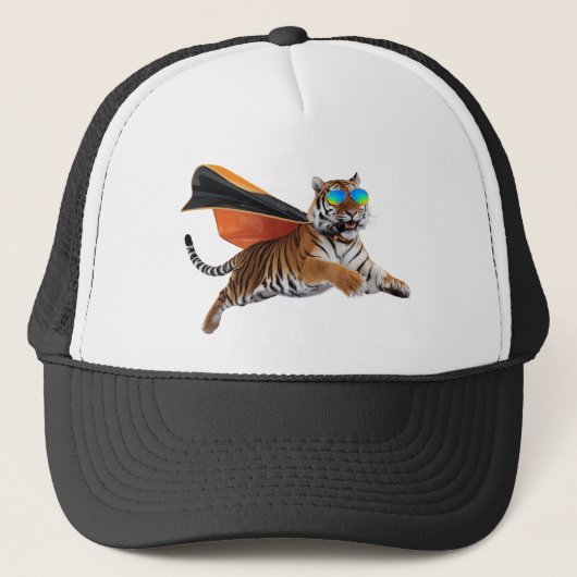Tiger Superhero Baseball Hat Trucker Pet (Voorkant)